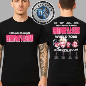 5 Seconds of Summer Europe Concert Poster Everyone’s A Star World Tour 2026 Dates List Two Sided Print T-Shirt 5 Seconds of Summer Europe Concert Poster Everyone’s A Star World Tour 2026 Dates List Two Sided Print T-Shirt