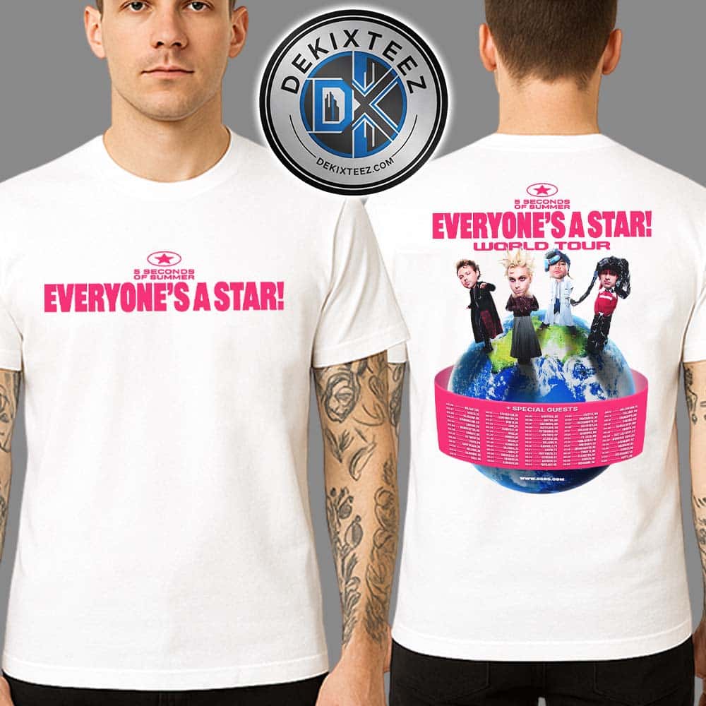 5 Seconds of Summer Everyone’s A Star 2026 World Tour  Dates List Two Sided Print Unisex T-Shirt 5 Seconds of Summer Everyone’s A Star 2026 World Tour  Dates List Two Sided Print Unisex T-Shirt