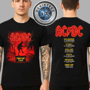 ACDC City PWR UP Tour Australia 2025 Tee Start In Melbourne On November 12 And 16 2025 Two Sided Print Unisex T-Shirt ACDC City PWR UP Tour Australia 2025 Tee Start In Melbourne On November 12 And 16 2025 Two Sided Print Unisex T-Shirt