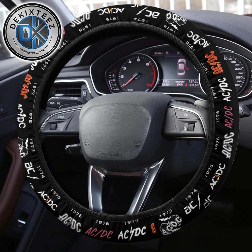 ACDC Logo Pattern 1973-1978 Steering Wheel Cover ACDC Logo Pattern 1973-1978 Steering Wheel Cover