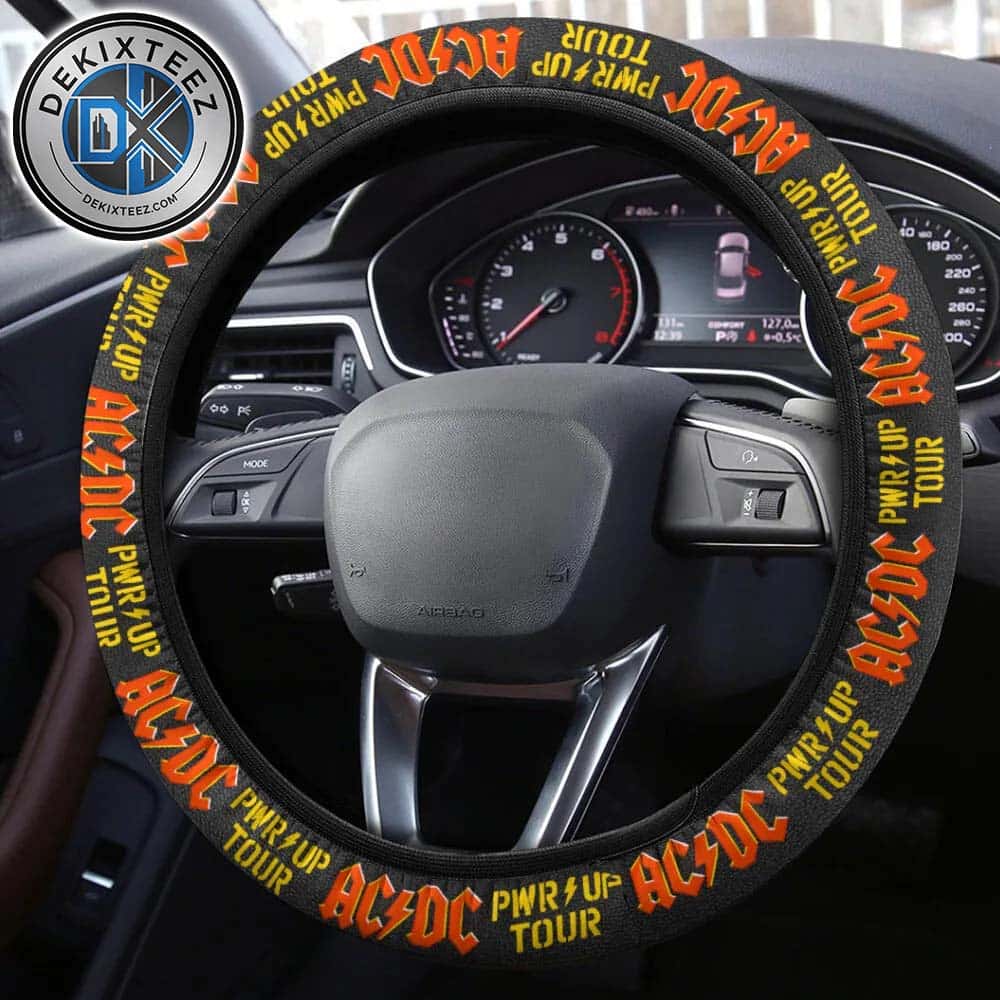 ACDC PWR UP Tour Pattern Logo Steering Wheel Cover ACDC PWR UP Tour Pattern Logo Steering Wheel Cover