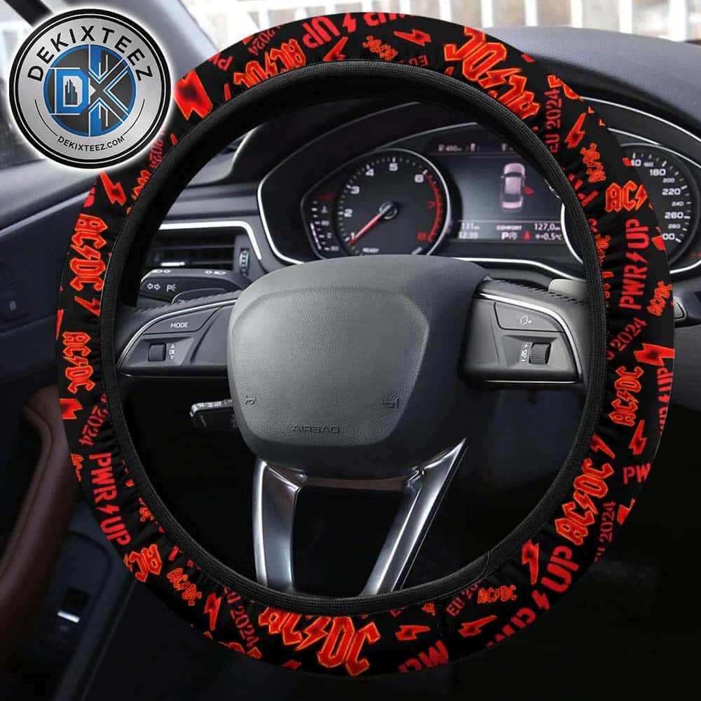 ACDC PWR UP With Red Logo Steering Wheel Cover ACDC PWR UP With Red Logo Steering Wheel Cover