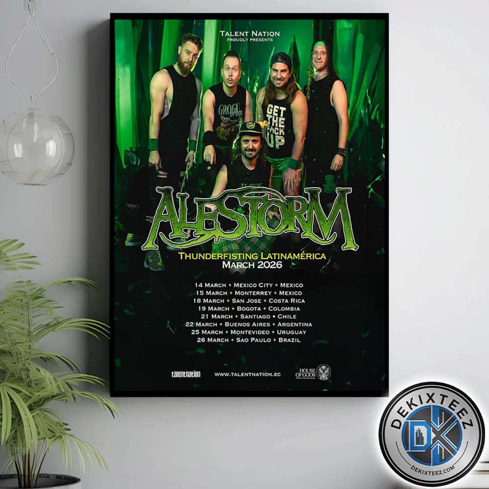 Alestorm Thunderfisting Latin America Tour March 2026 Dates List Home Decor Poster Canvas Alestorm Thunderfisting Latin America Tour March 2026 Dates List Home Decor Poster Canvas