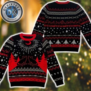 BABYMETAL Red Moon Pattern Black And Red Background Ugly Christmas Sweater