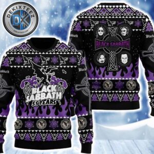 Black Sabbath Heavy Metal Rock Band 55 Years Anniversary Christmas Ugly Sweaters Gift For Fan
