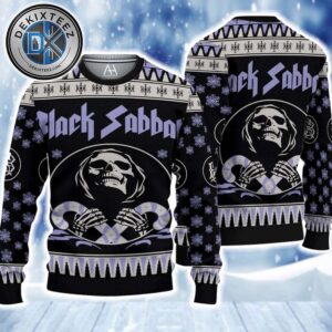 Black Sabbath Skull and Snowflake Pattern 2025 Heavy Metal Christmas Sweater