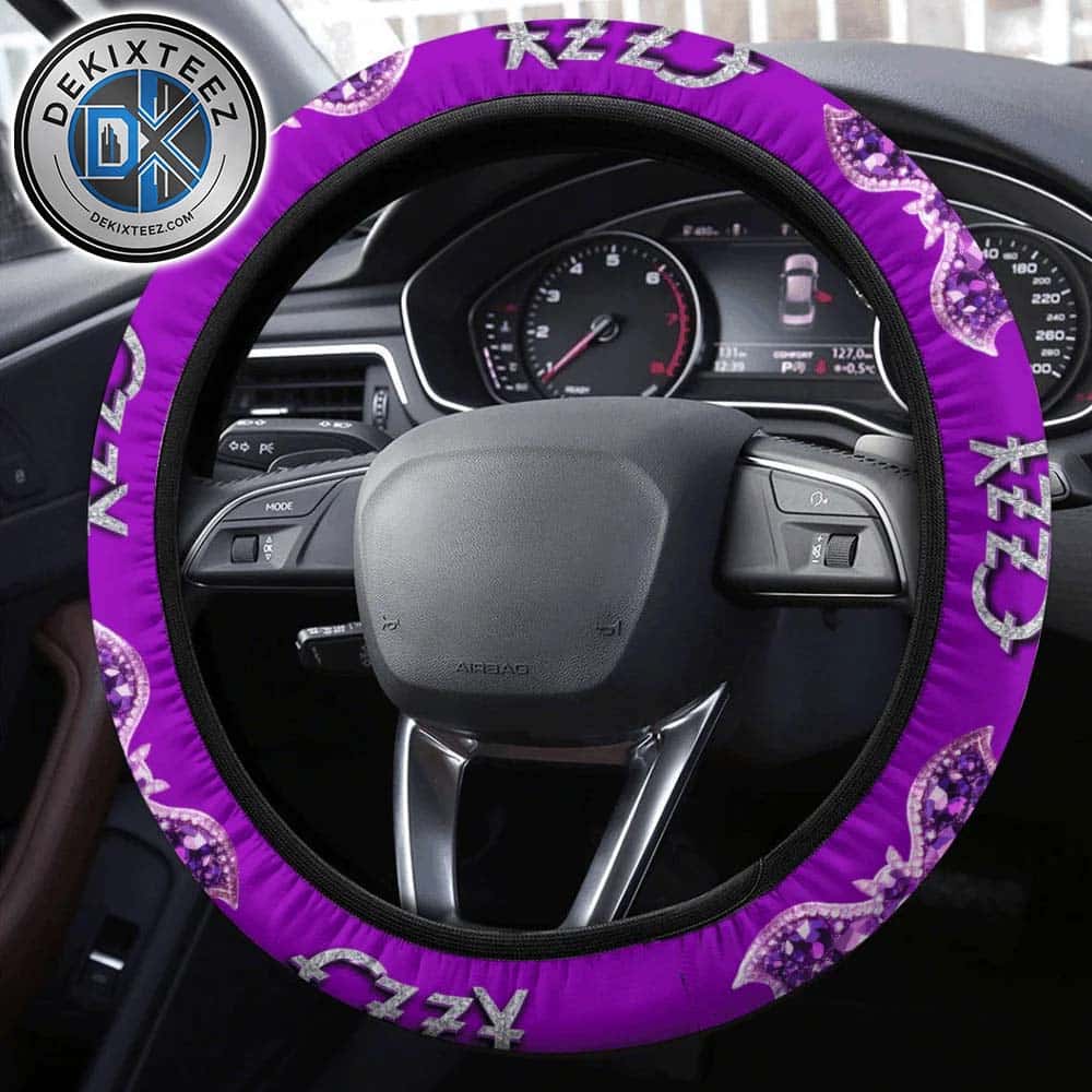 Black Sabbath x Ozzy Osbourne Witt Purple Background Steering Wheel Cover Black Sabbath x Ozzy Osbourne Witt Purple Background Steering Wheel Cover