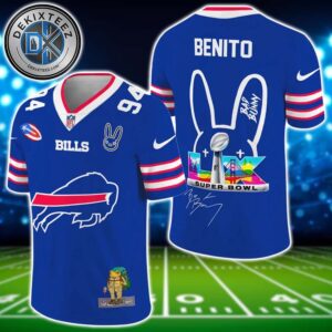 Buffalo Bills NFL x Bad Bunny Super Bowl LX With Benito 94 Name And Number Football Jersey