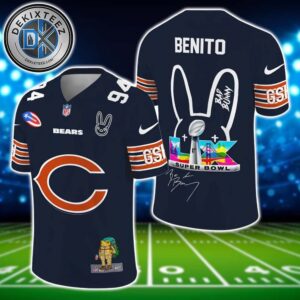 Chicago Bears NFL x Bad Bunny Super Bowl LX With Benito 94 Name And Number Football Jersey