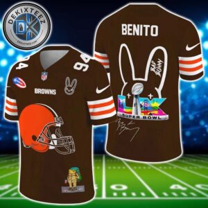Cleveland Browns NFL x Bad Bunny Super Bowl LX With Benito 94 Name And Number Football Jersey