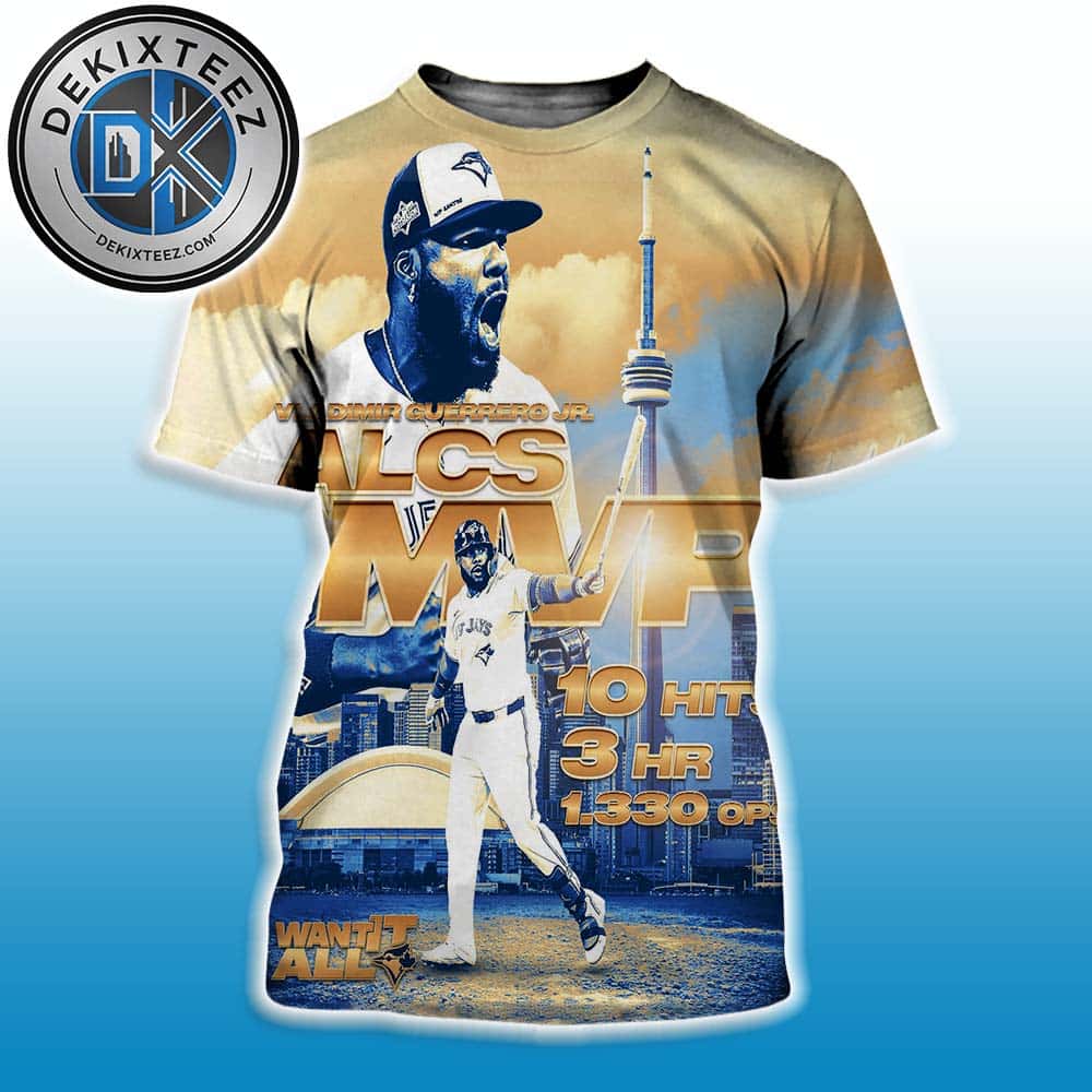 Congrats Vladimir Guerrero Jr. Named To ALCS MVP 2025 American League Champions All Over Print T-Shirt Congrats Vladimir Guerrero Jr. Named To ALCS MVP 2025 American League Champions All Over Print T-Shirt