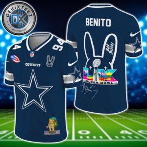 Dallas Cowboys NFL x Bad Bunny Super Bowl LX With Benito 94 Name And Number Football Jersey