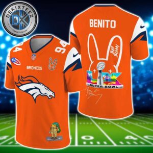 Denver Broncos NFL x Bad Bunny Super Bowl LX With Benito 94 Name And Number Football Jersey