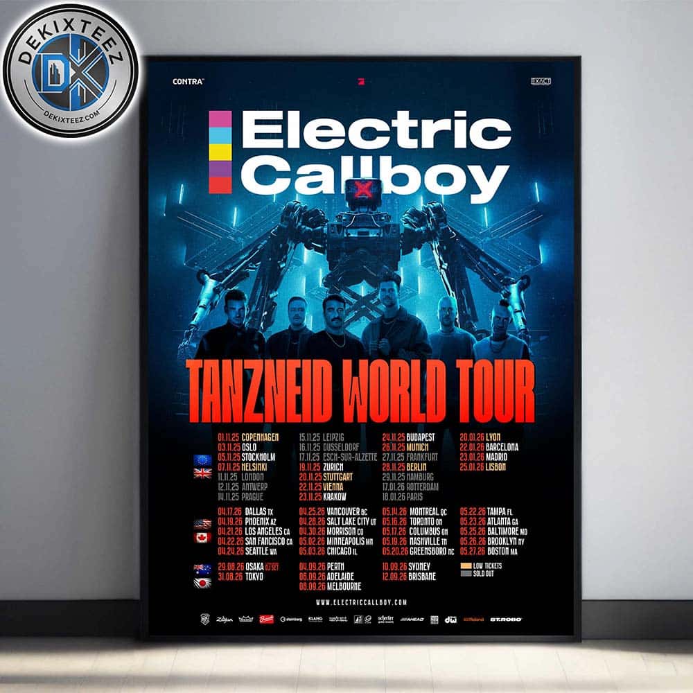Electric Callboy Tanzneid World Tour 2025-2026 Dates List For USA Canada Japan And Australia Home Decor Poster Canvas Electric Callboy Tanzneid World Tour 2025-2026 Dates List For USA Canada Japan And Australia Home Decor Poster Canvas