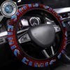 Elvis Presley The King Of Rock And Roll With Red Background Steering Wheel Cover Elvis Presley The King Of Rock And Roll With Red Background Steering Wheel Cover