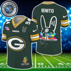 Green Bay Packers NFL x Bad Bunny Super Bowl LX With Benito 94 Name And Number Football Jersey