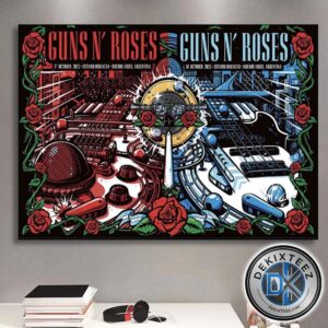 Guns N Roses Buenos Aires Full Show Combine Poster Tonight Argentina At Estadio Huracan On October 17 And 18 2025 Home Decor Poster Canvas