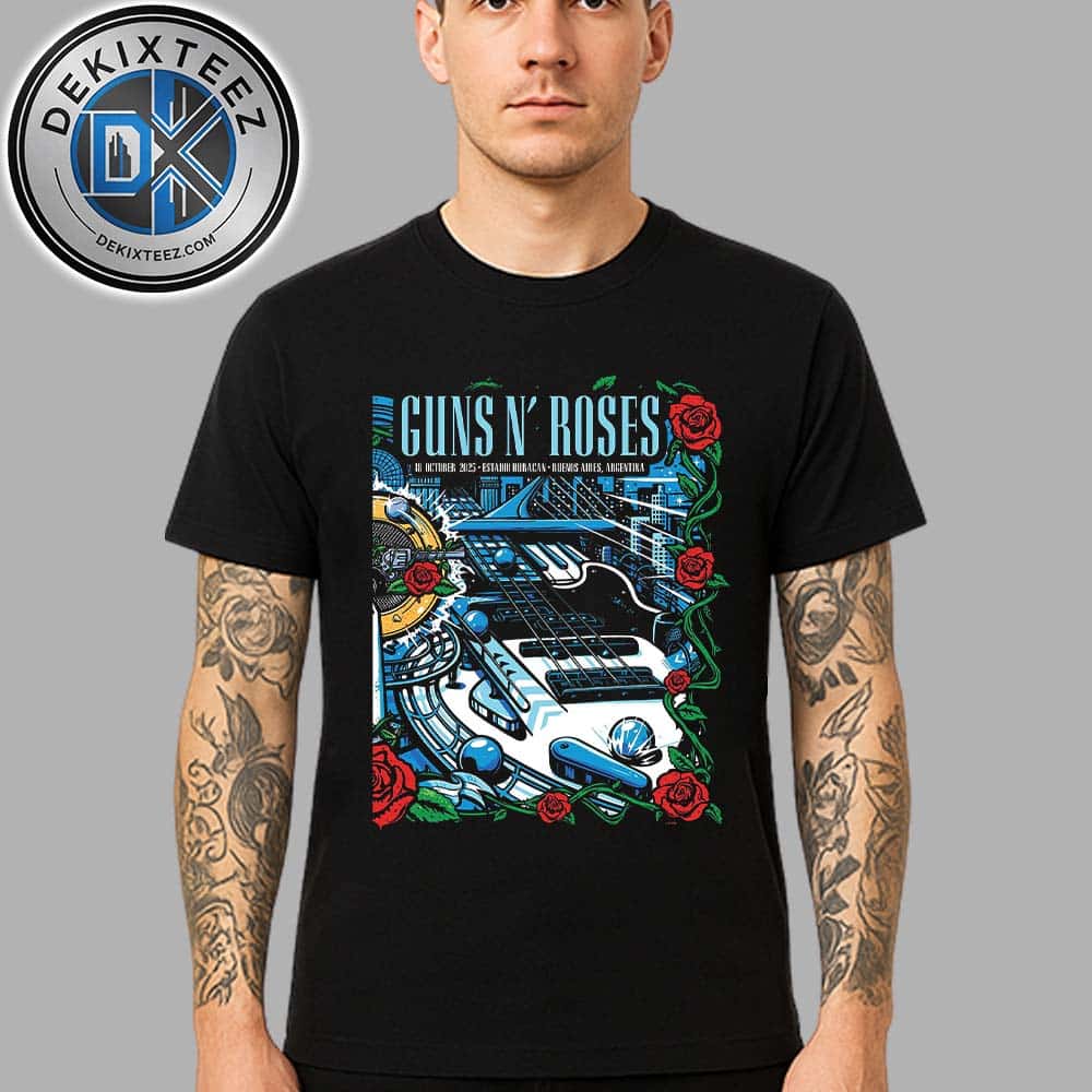 Guns N Roses Buenos Aires Night 2 Poster Tonight Argentina At Estadio Huracan On October 18 2025 Unisex T-Shirt Guns N Roses Buenos Aires Night 2 Poster Tonight Argentina At Estadio Huracan On October 18 2025 Unisex T-Shirt