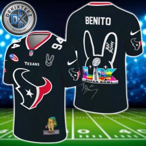 Houston Texans NFL x Bad Bunny Super Bowl LX With Benito 94 Name And Number Football Jersey