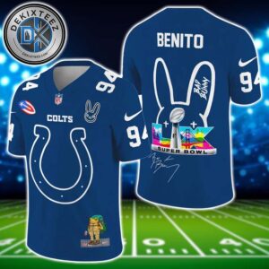 Indianapolis Colts NFL x Bad Bunny Super Bowl LX With Benito 94 Name And Number Football Jersey