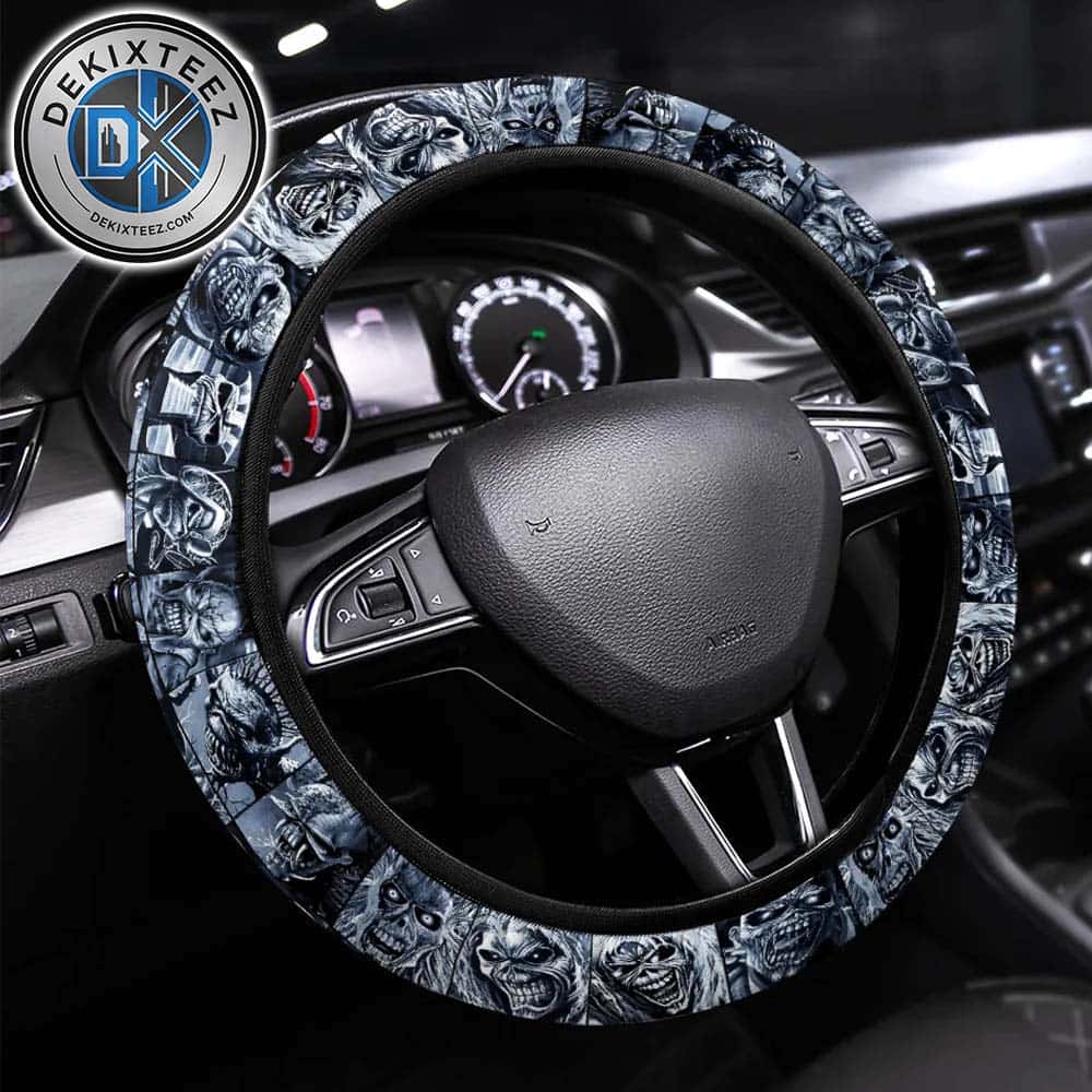 Iron Maiden Eddie the Head Photo Pattern Steering Wheel Cover Iron Maiden Eddie the Head Photo Pattern Steering Wheel Cover