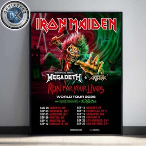 Iron Maiden Run For Your Lives World Tour 2026 Dates List In The USA And Canada Home Decor Poster Canvas Iron Maiden Run For Your Lives World Tour 2026 Dates List In The USA And Canada Home Decor Poster Canvas