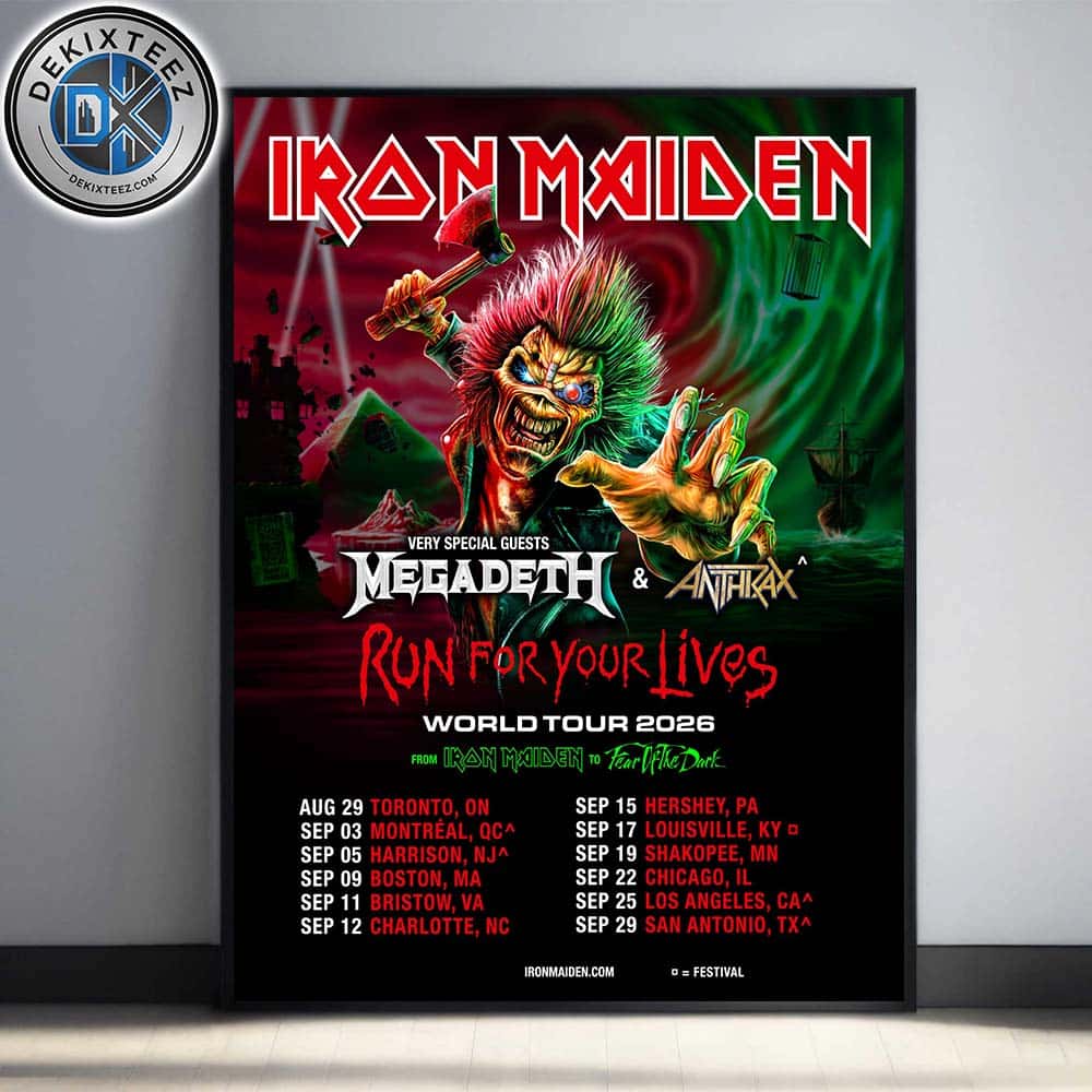 Iron Maiden Run For Your Lives World Tour 2026 Dates List In The USA And Canada Home Decor Poster Canvas Iron Maiden Run For Your Lives World Tour 2026 Dates List In The USA And Canada Home Decor Poster Canvas