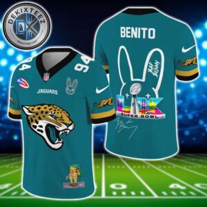 Jacksonville Jaguars NFL x Bad Bunny Super Bowl LX With Benito 94 Name And Number Football Jersey