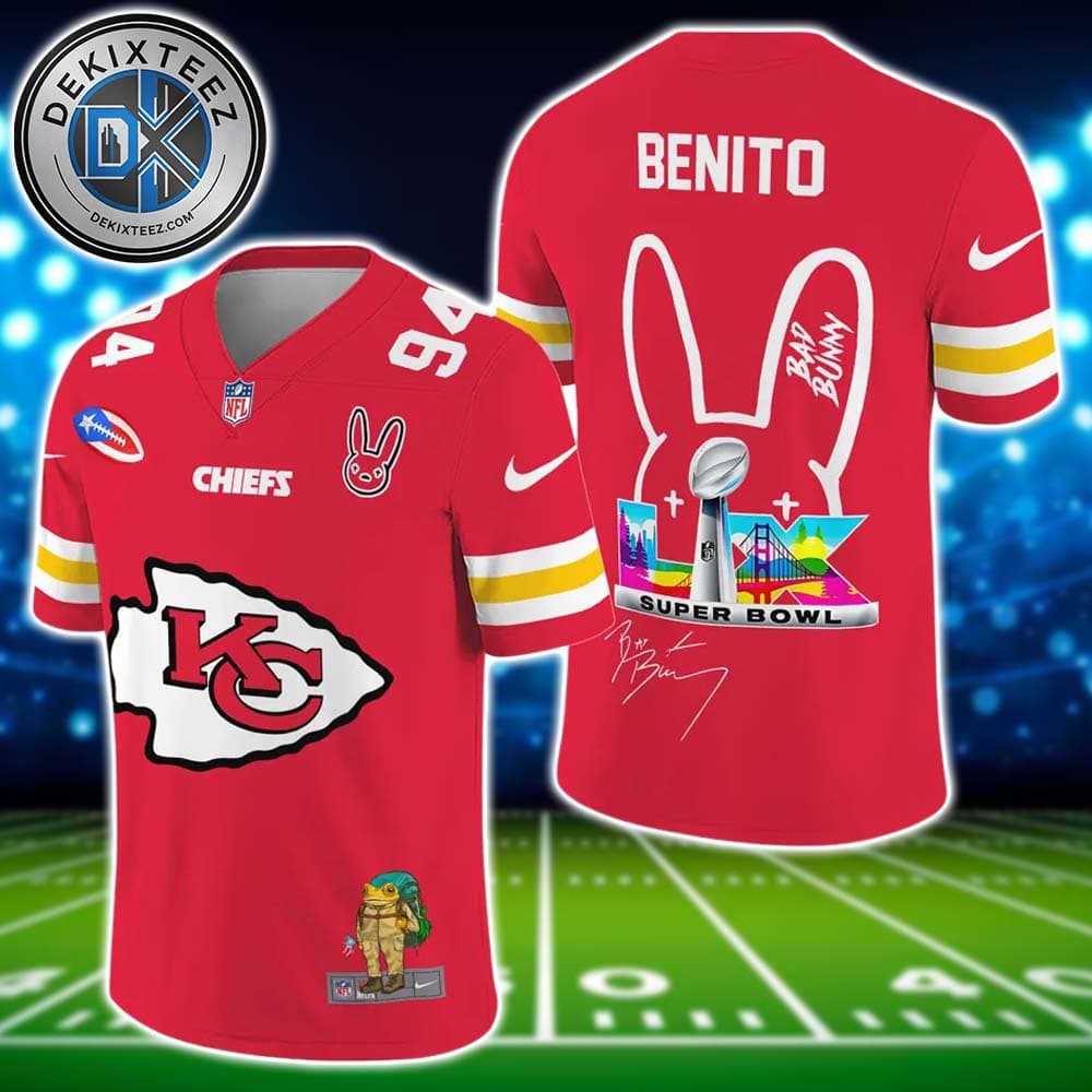 Kansas City Chiefs NFL x Bad Bunny Benito 94 Super Bowl LX Football Jersey Kansas City Chiefs NFL x Bad Bunny Benito 94 Super Bowl LX Football Jersey