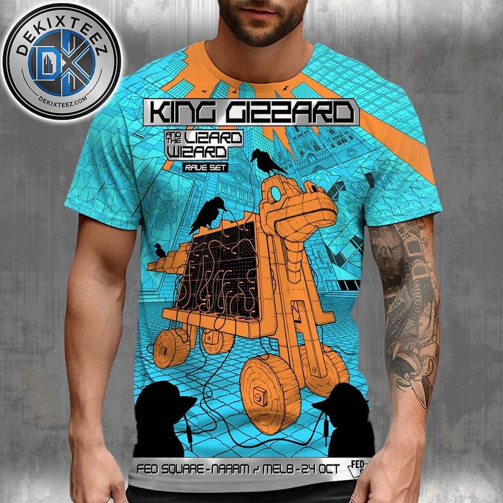 King Gizzard And the Lizard Wizard Naarm Melbourne Poster For The Fed Square Australia On October 24 2025 All Over Print T-Shirt King Gizzard And the Lizard Wizard Naarm Melbourne Poster For The Fed Square Australia On October 24 2025 All Over Print T-Shirt