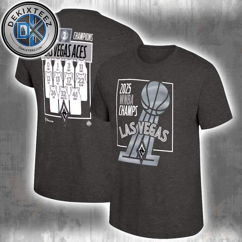 Las Vegas Aces Stadium Essentials 2025 WNBA Finals Champions Jersey Roster Two Sided Print Unisex T-Shirt Las Vegas Aces Stadium Essentials 2025 WNBA Finals Champions Jersey Roster Two Sided Print Unisex T-Shirt