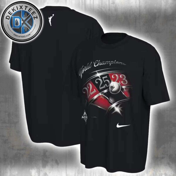 Las Vegas Aces x Nike 2025 WNBA Finals World Champions Celebration Elevated Premium Two Sided Print Unisex T-Shirt