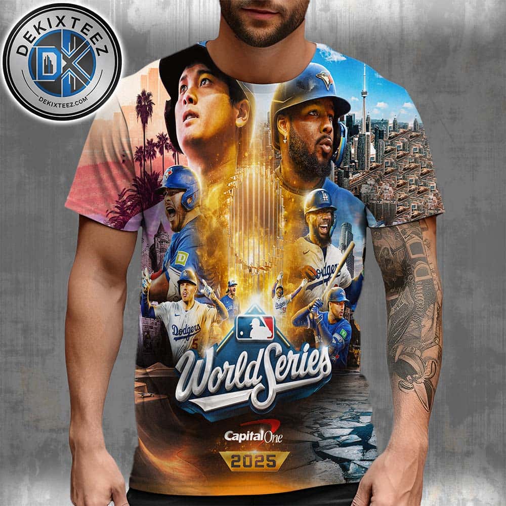 Los Angeles Dodgers Vs Toronto Blue Jays Changeup Matchup MLB World Series 2025 All Over Print T-Shirt Los Angeles Dodgers Vs Toronto Blue Jays Changeup Matchup MLB World Series 2025 All Over Print T-Shirt
