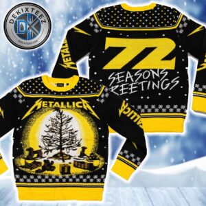 Metallica 72 Seasons Burnt Tree Holiday Pattern Gift For Fan Metal Ugly Christmas Sweater