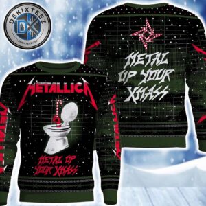 Metallica Metal Up Your Xmass Pattern Knitted Ugly Christmas Sweater