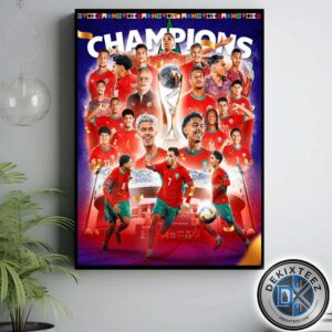 Morocco national under-20 football team Champions 2025 FIFA U-20 World Cup Chile 2025 Home Decor Poster Canvas Morocco national under-20 football team Champions 2025 FIFA U-20 World Cup Chile 2025 Home Decor Poster Canvas