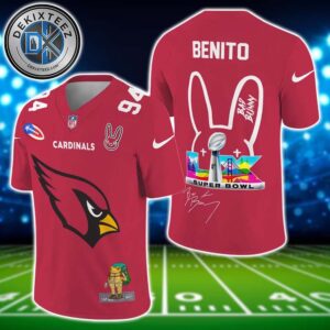 NFL Arizona Cardinals Super Bowl LX x Bad Bunny Benito 94 Gift For Fan Football Jersey