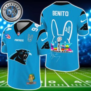 NFL Carolina Panthers Super Bowl LX x Bad Bunny Benito 94 Gift For Fan Football Jersey