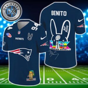 NFL New England Patriots Super Bowl LX x Bad Bunny Benito 94 Gift For Fan Football Jersey