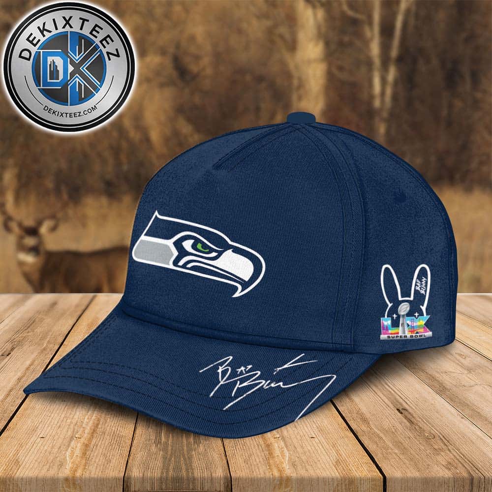 NFL Seattle Seahawks x Bad Bunny Signature Super Bowl LX 2025-2026 Classic Cap Snapback Hat NFL Seattle Seahawks x Bad Bunny Signature Super Bowl LX 2025-2026 Classic Cap Snapback Hat