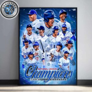 Official Los Angeles Dodgers Back-To-Back 2025 National League Champions MLB World Series Home Decor Poster Canvas