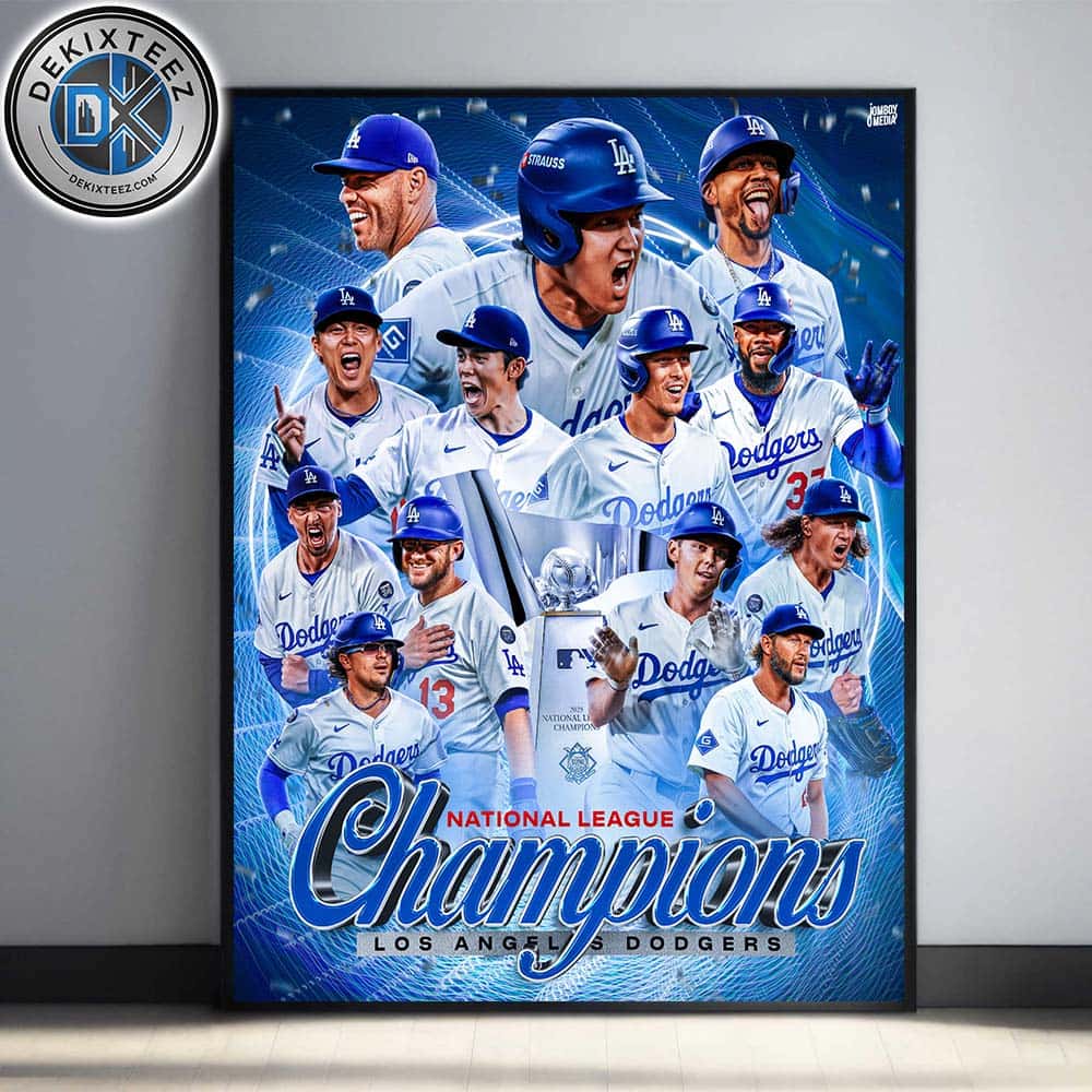 Official Los Angeles Dodgers Back-To-Back 2025 National League Champions MLB World Series Home Decor Poster Canvas Official Los Angeles Dodgers Back-To-Back 2025 National League Champions MLB World Series Home Decor Poster Canvas