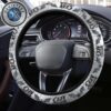 Ozzy Osbourne Logo Golden With Bat Pattern Steering Wheel Cover Ozzy Osbourne Logo Golden With Bat Pattern Steering Wheel Cover