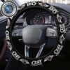 Ozzy Osbourne Logo Golden With Bat Pattern Steering Wheel Cover Ozzy Osbourne Logo Golden With Bat Pattern Steering Wheel Cover