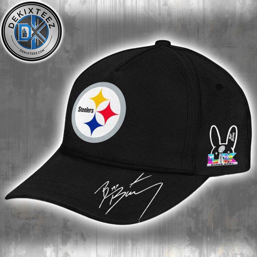Pittsburgh Steelers NFL x Bad Bunny Super Bowl LX 2025-2026 Black Classic Cap Snapback Hat Pittsburgh Steelers NFL x Bad Bunny Super Bowl LX 2025-2026 Black Classic Cap Snapback Hat