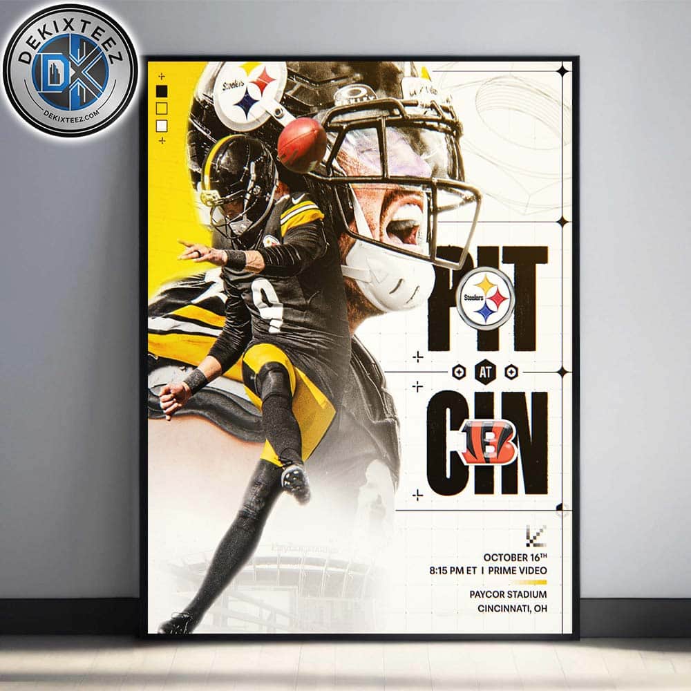Pittsburgh Steelers Vs Cincinnati Bengals Matchup NFL Poster For Week 7 On October 16th 2025 At Paycor Stadium In Cincinnati OH Poster Canvas Pittsburgh Steelers Vs Cincinnati Bengals Matchup NFL Poster For Week 7 On October 16th 2025 At Paycor Stadium In Cincinnati OH Poster Canvas