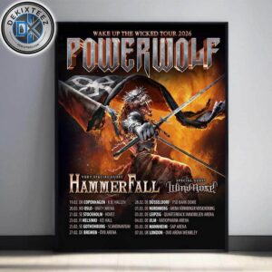 Powerwolf Wake Up The Wicked Tour 2026 Dates List Kicks Off In Copenhagen DK On February 19 2026 Home Decor Poster Canvas