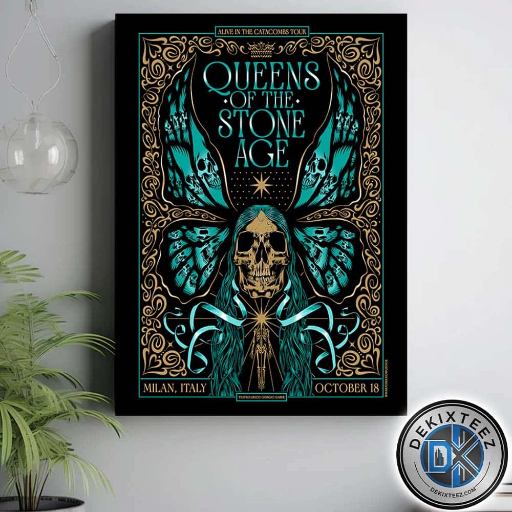 Queens Of The Stone Age Milan Italy Poster Tonight At Teatro Lirico Giorgio Gaber On October 18 Alive In The Catacombs Tour 2025 Poster Canvas Queens Of The Stone Age Milan Italy Poster Tonight At Teatro Lirico Giorgio Gaber On October 18 Alive In The Catacombs Tour 2025 Poster Canvas