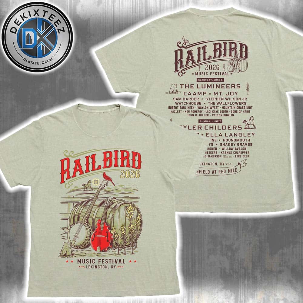Railbird Festival Lexington Barrel Lineup Tee For Kentucky The Infield at Red Mile On June 6-7 2026 Two Sided Print Unisex T-Shirt Railbird Festival Lexington Barrel Lineup Tee For Kentucky The Infield at Red Mile On June 6-7 2026 Two Sided Print Unisex T-Shirt