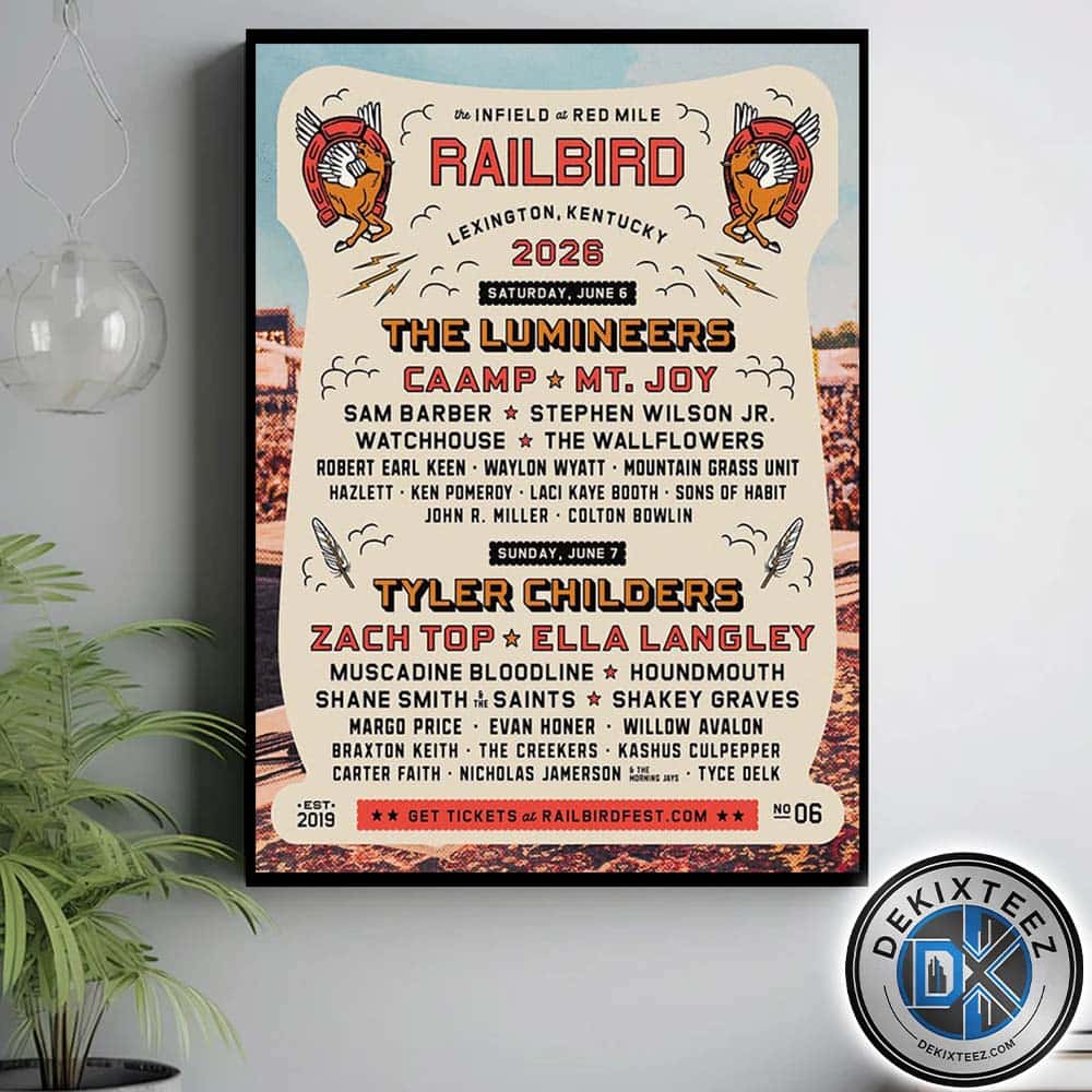 Railbird Festival Lexington Lineup Poster For Kentucky The Infield at Red Mile On June 6-7 2026 Home Decor Poster Canvas Railbird Festival Lexington Lineup Poster For Kentucky The Infield at Red Mile On June 6-7 2026 Home Decor Poster Canvas